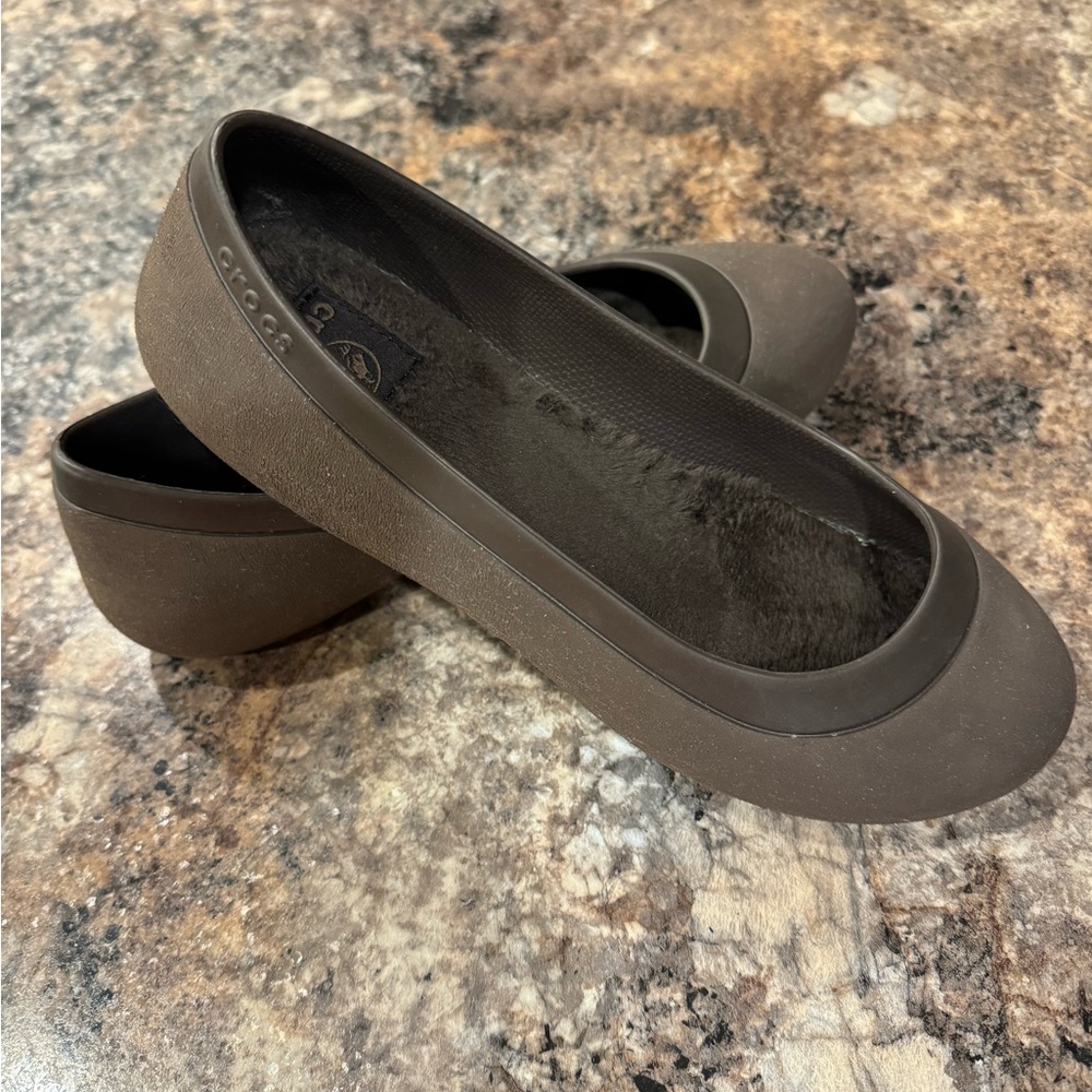 CROCS Brown Ballet Flats Like New